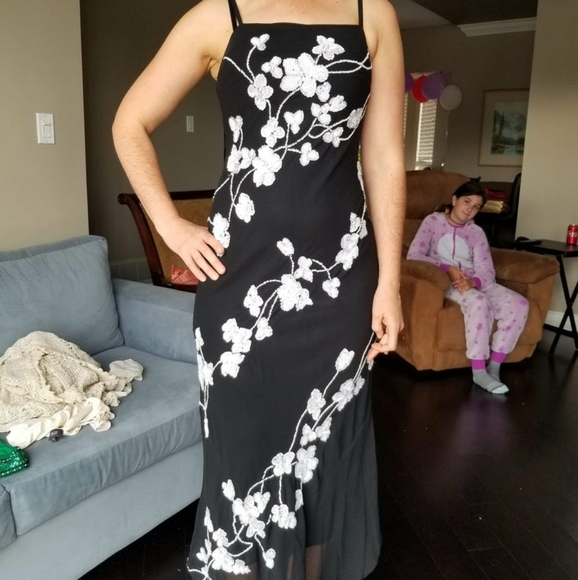 Vintage Black Bias Cut Marina Bresler Dress - Picture 3 of 10